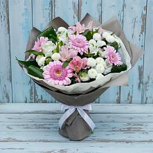 Букет цветов из:  Герберы, Альстромерии и Хризантемы в Крутинке