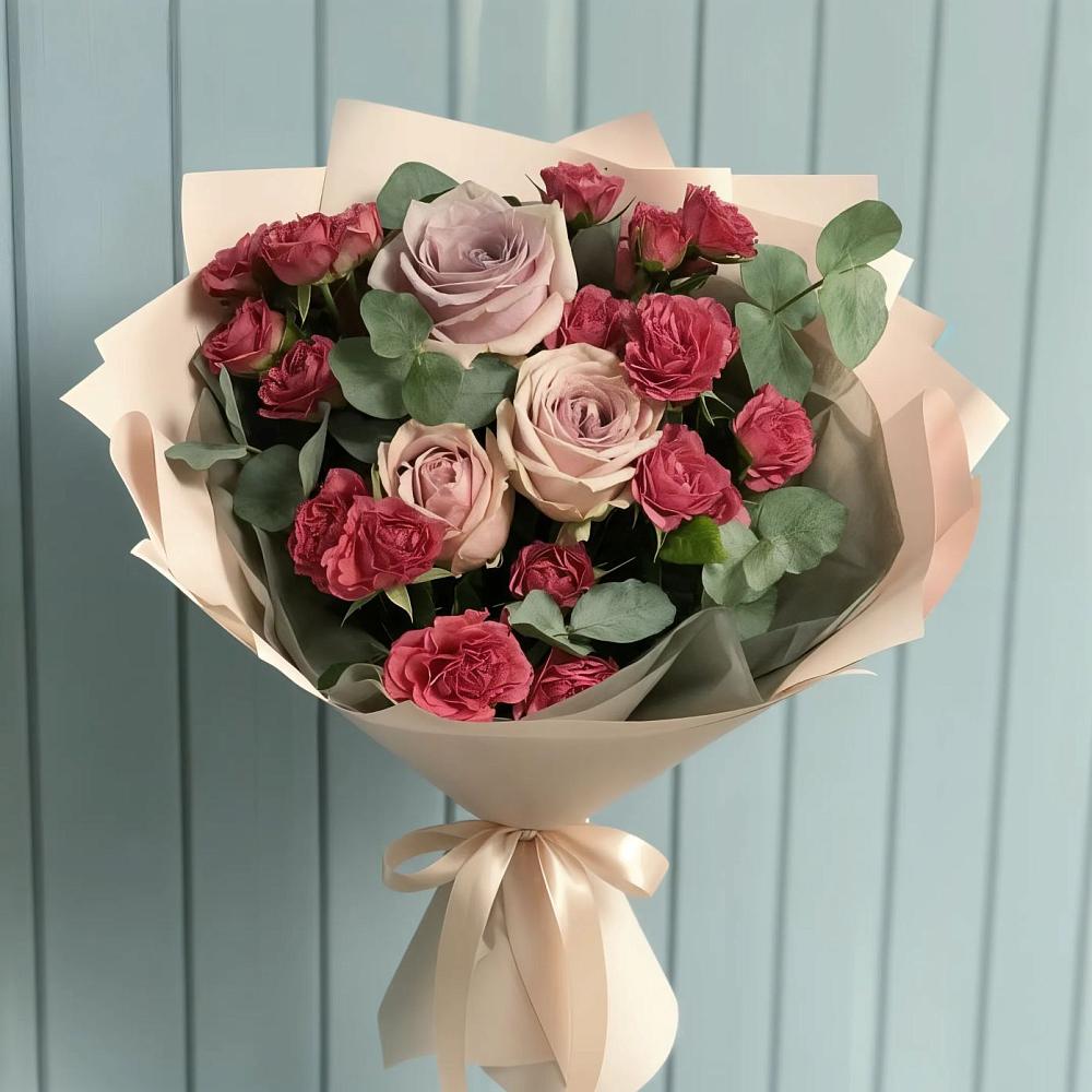 Букет цветов из: Гвоздики и Розы в Крутинке