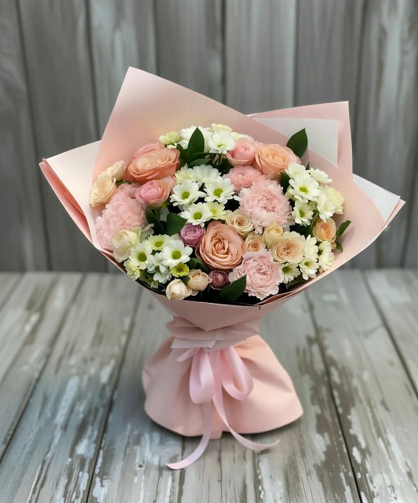 Букет цветов из: Гвоздики, Розы и Хризантемы в Крутинке