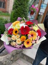 Букет цветов из:  Герберы, Ромашки, Хризантемы, Розы и Подсолнухи #REPLACE_PRED# Крутинке