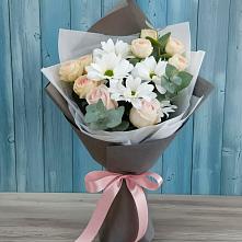 Букет цветов из:  Хризантемы и Розы в Крутинке
