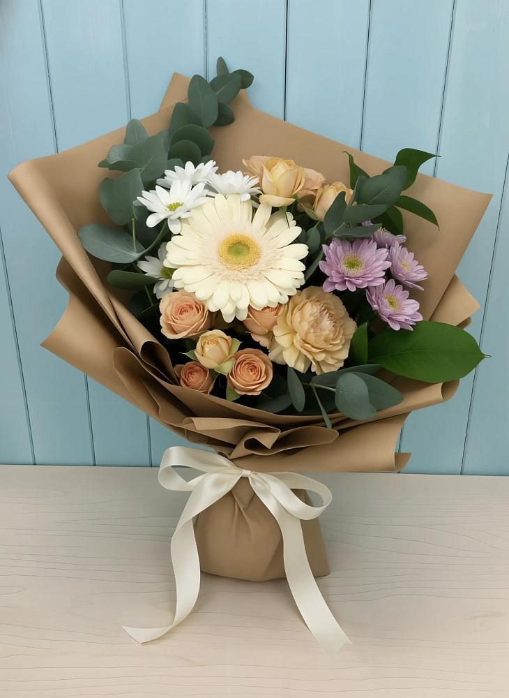 Букет цветов из: Герберы и Хризантемы в Крутинке