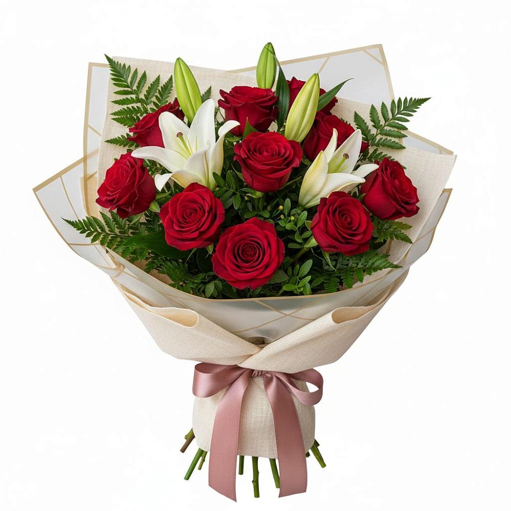 Букет цветов из: Лилии и Розы в Крутинке