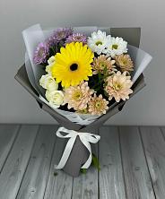 Букет цветов из:  Розы, Герберы и Хризантемы в Крутинке