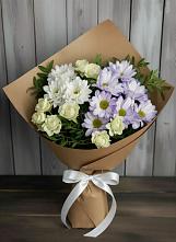 Букет цветов из:  Хризантемы и Розы в Крутинке