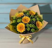 Букет цветов из:  Герберы и Хризантемы #REPLACE_PRED# Крутинке