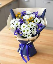 Букет цветов из:  Розы, Ирисы и Хризантемы в Крутинке