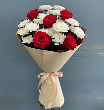 Букет цветов из:  Розы и Хризантемы в Крутинке