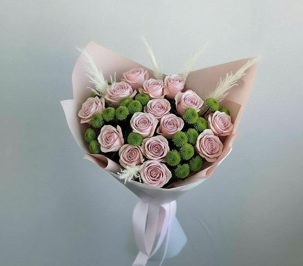 Букет цветов из: Розы и Хризантемы в Крутинке