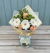 Букет цветов из:  Герберы, Розы и Хризантемы #REPLACE_PRED# Крутинке