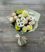 Букет цветов из:  Альстромерии, Розы и Хризантемы в Крутинке