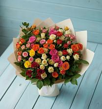 Букет Микс из разноцветных кустовых роз #REPLACE_PRED# Крутинке
